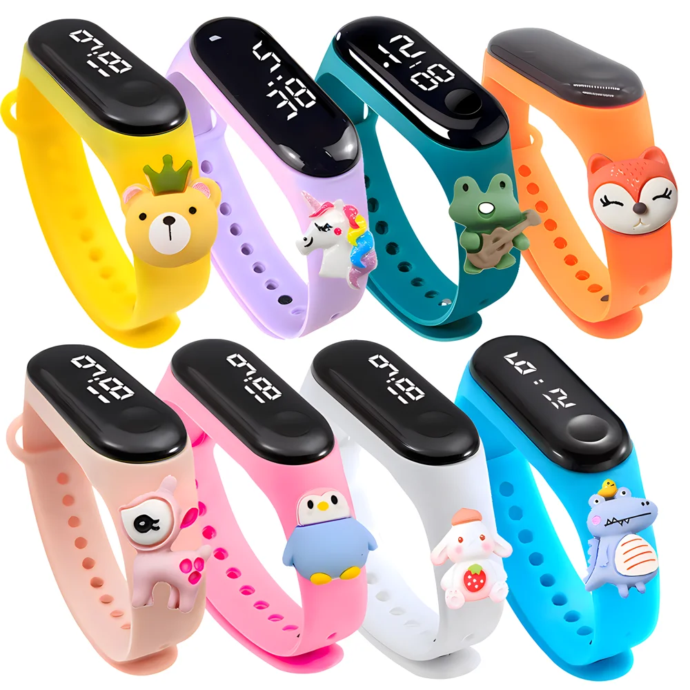 Cartoon Doll Children LED Digital Watch Casual Fashion Waterproof Sport Clock Girls Boys Kids Electronic Smart Watches Bracelet