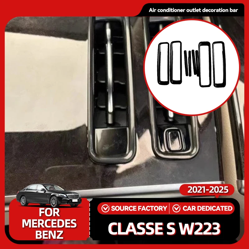 

Наклейки для интерьера, подходящие для Mercedes-Benz W223 S-класса, антибликовый приборный стол, кондиционер, декоративное wylot воздуха