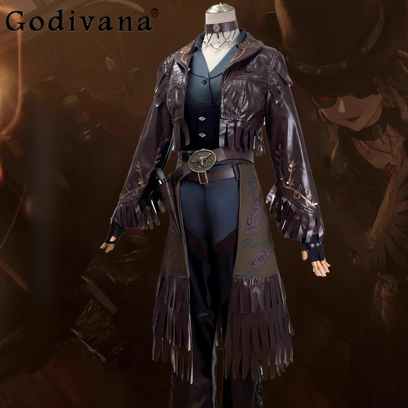 다섯 번째 성격 Cos 의상 여성 블랙 로즈 코스프레 애니메이션 여성 할로윈 게임 2 차원 옷 정장 전체 세트