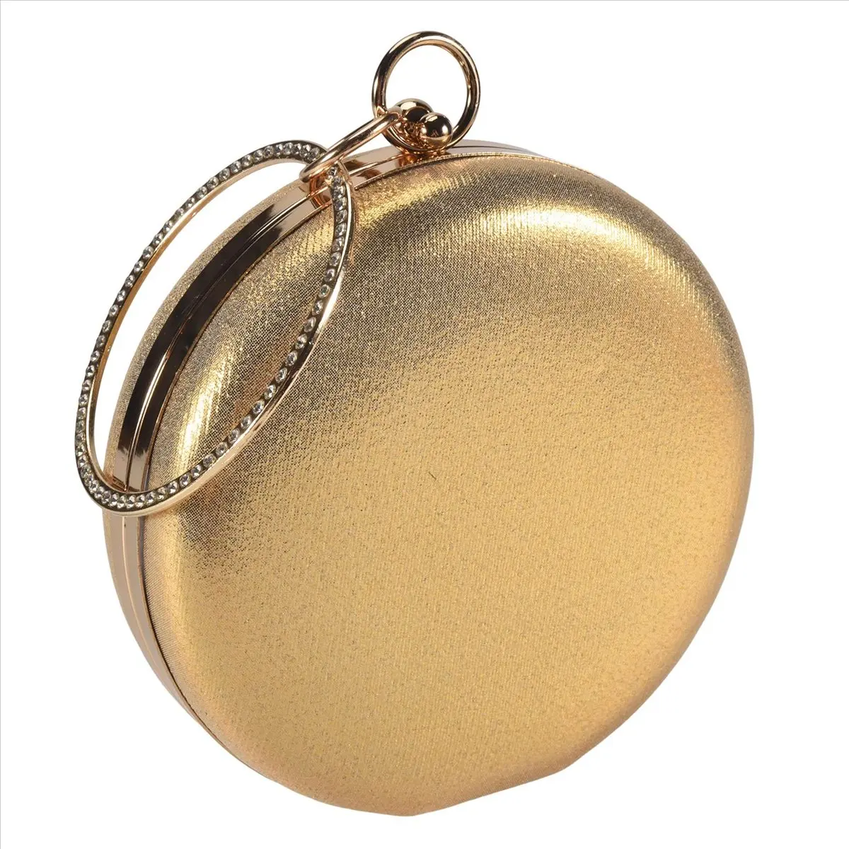 ABQR Женские вечерние сумки круглой формы с бриллиантами Простые клатчи Сумки на плечо с цепочкой Золотые