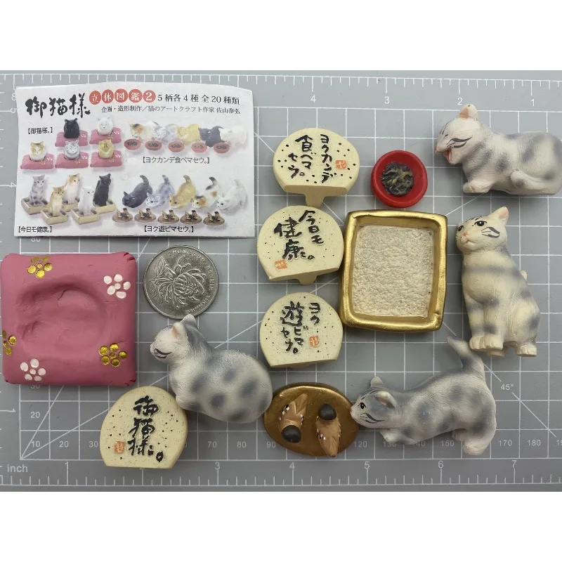 SHINE-G Japan Gashapon Figure Cute Kawaii Cat Artist Figurine Anime Gachapon Capsule Toys Desktop Decor Gift