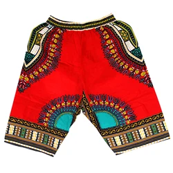 Unisex Colorful And Comfy: 100% Cotton African Dashiki Short Pants For Casual And Stylish Wear Traditional Print