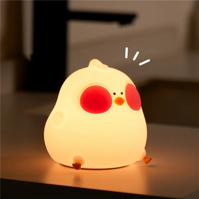 

-AT37 Dimmable Touch Control Rechargeable Beside Lamp Squishy Desk Room Decor White 1Set