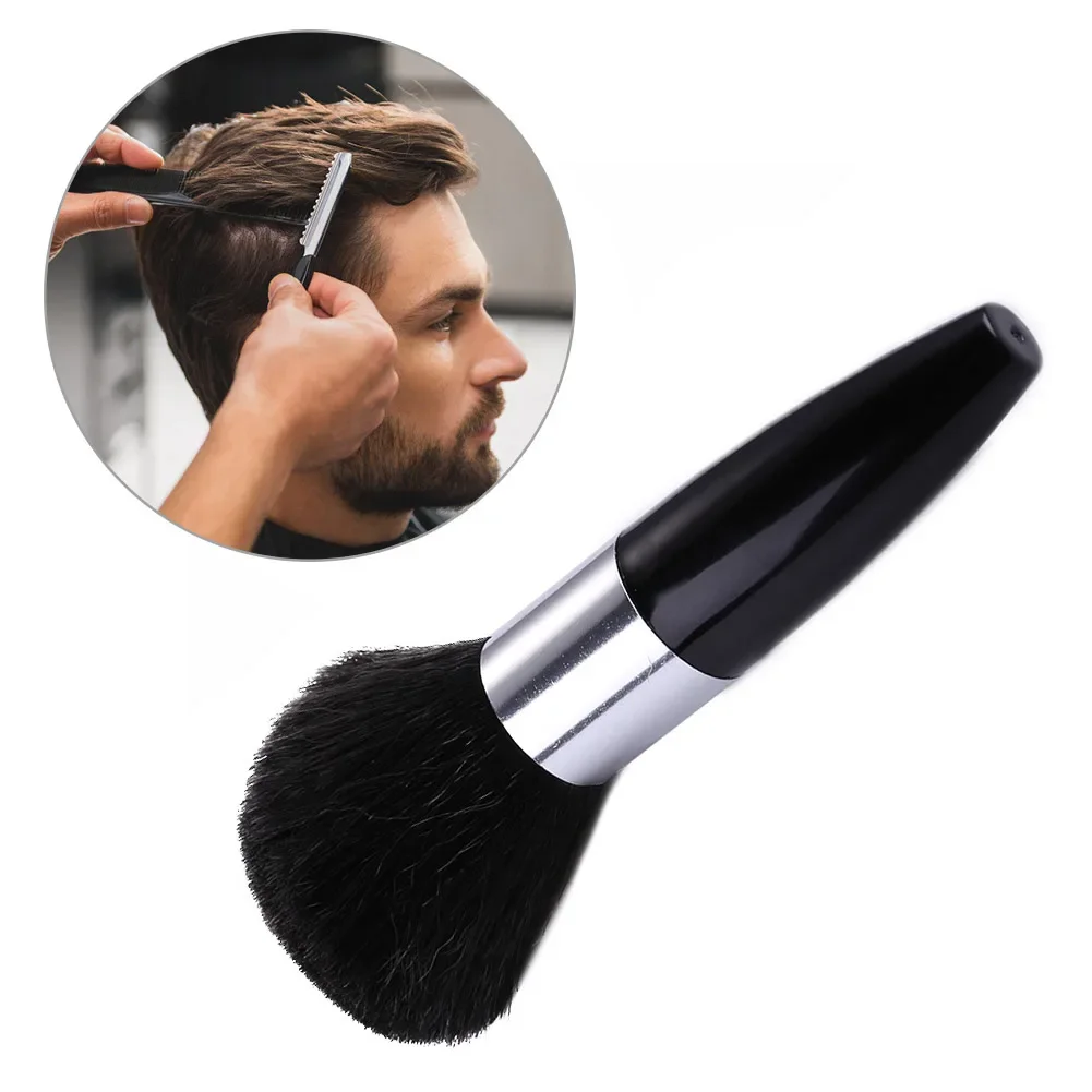 High Quality Black Hairdressing Wipe Neck Brush Hair Cleaning Duster Hair Cutting Brush for Barbershop Hair Cut Accessories