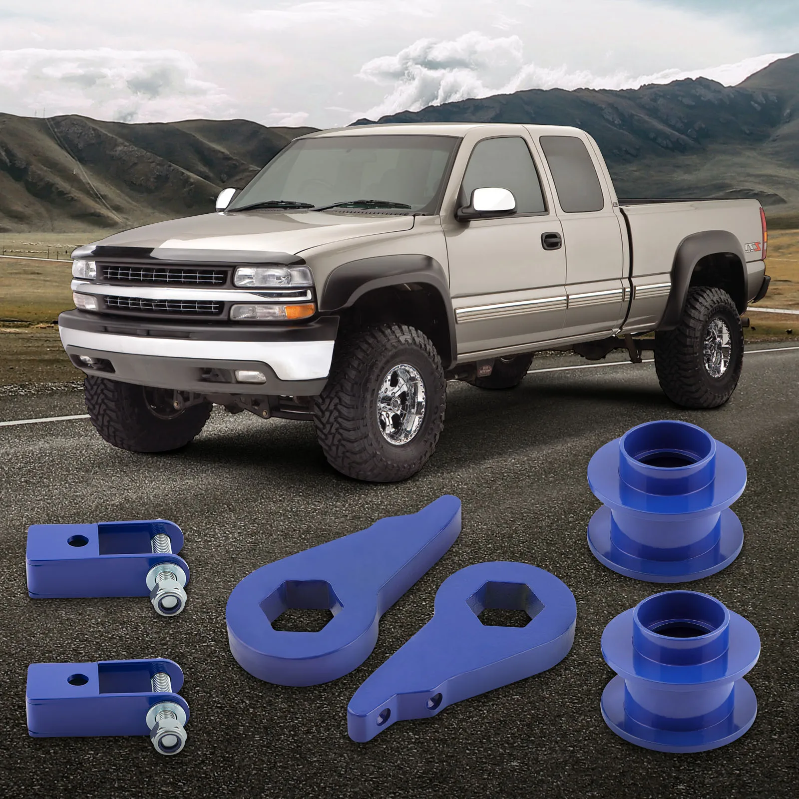 

Комплект подъема спереди 2 дюйма для Chevy Silverado 1500 4WD Classic Body 1999-2007 годов для Suburban 1500 Tahoe 2000-2006 гг.