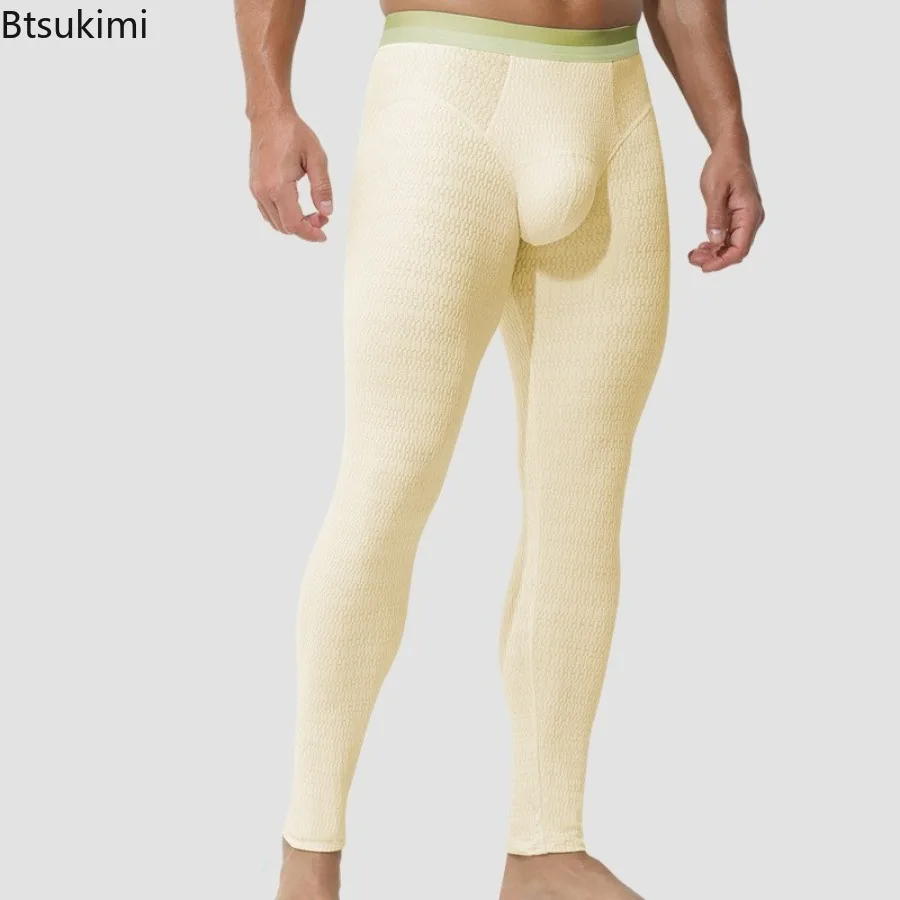 

New 2026 Men's 2-in-1 Long Johns Thin Soft Leggings Autumn Winter Comfortable Cotton Thermal Underwears Men Keep Warm Line Pants