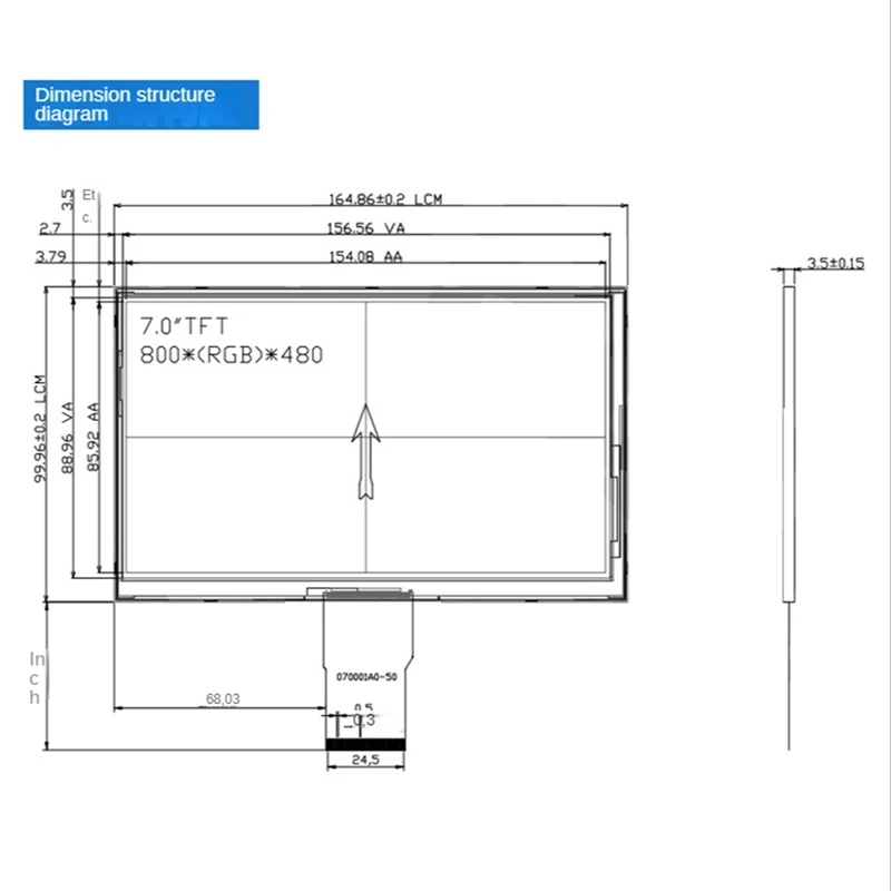 1 Piece TFT LCD Screen Universal Display 7 Inch 50 Pins HD 800X480 Repair Replacement Monitor For Car Vehicle Replace Scree