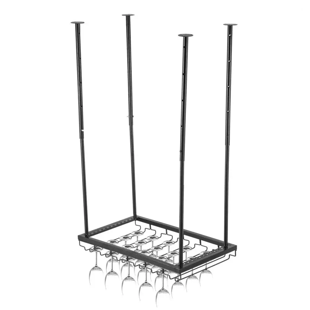 

Ceiling Wine Glass Rack, 23.6 x 13.8 inch Hanging Wine Glass Rack, 18.9-35.8 inch Height Adjustable Hanging Wine Rack Cabinet,