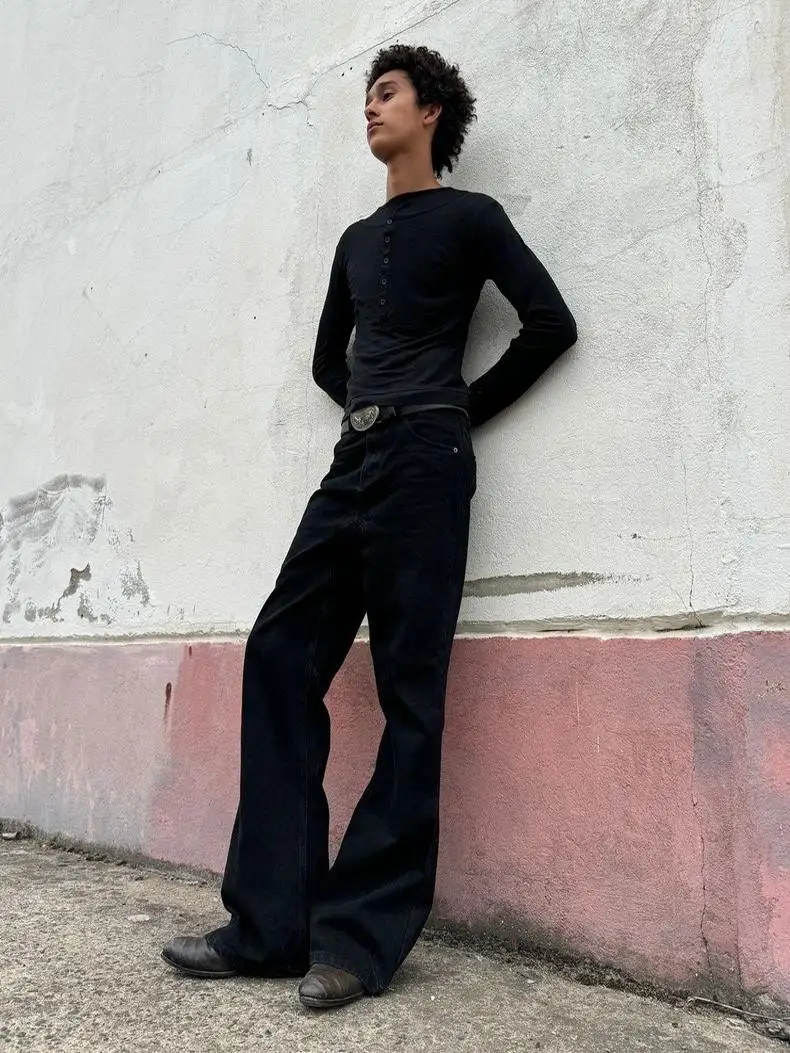 Even Cero Siete Slim Fit round Neck Double Layer Black White Shirt