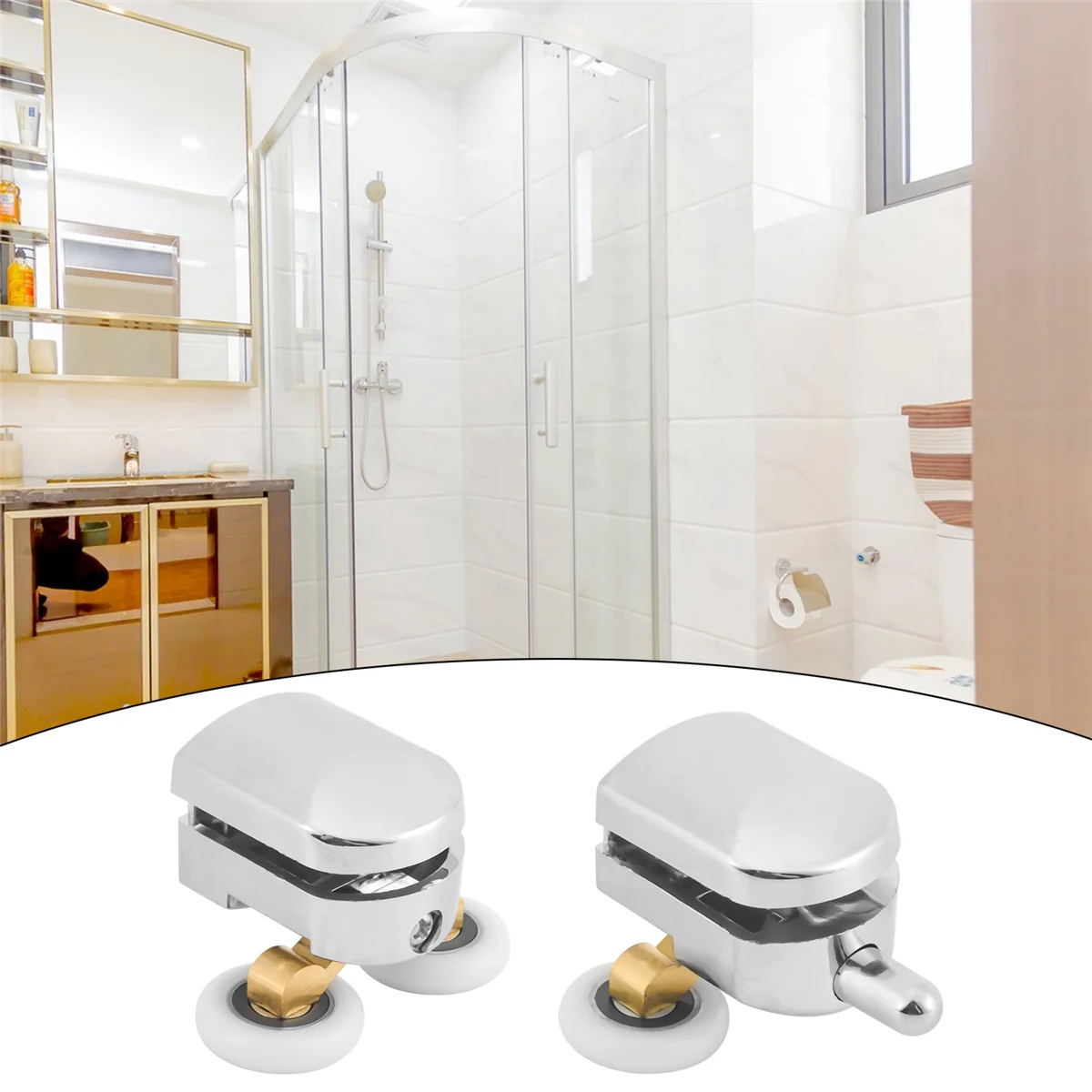 4Pcs 23mm Shower Door Rollers Sliding Shower Doors Wheels Replacement Roller Runner Wheel (2 Top & 2 Bottom )