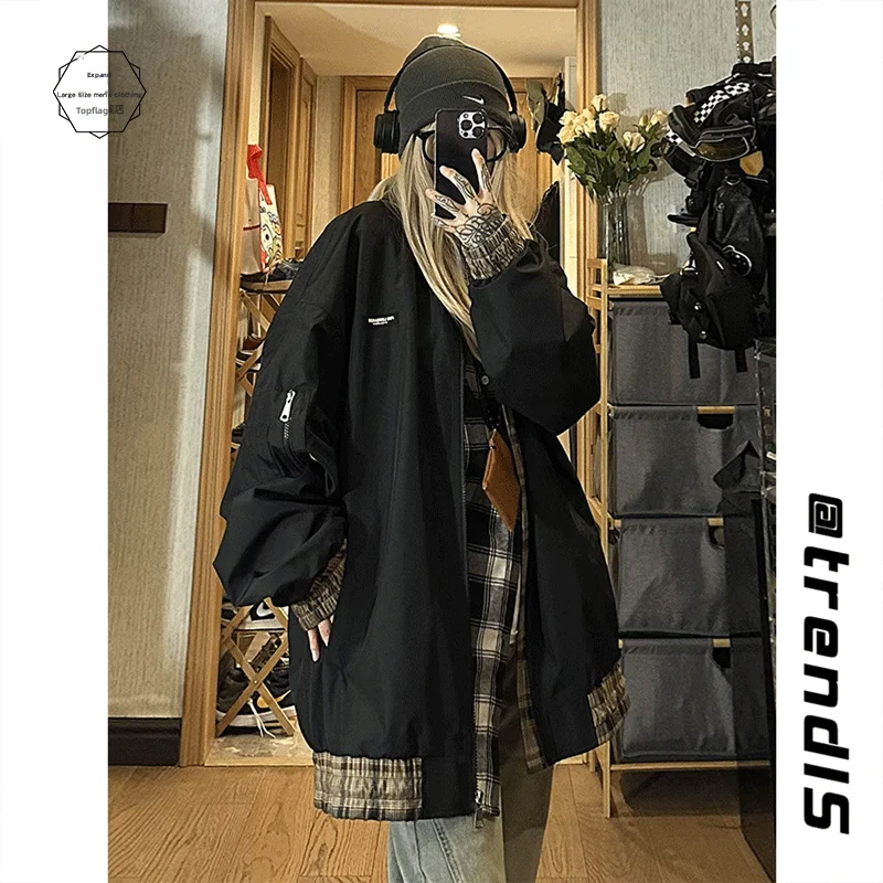 

Мужская демисезонная куртка-бомбер Bla Baseball, свободного кроя, в стиле пилот, для пар, модная повседневная, с длинными рукавами и застежкой-молнией