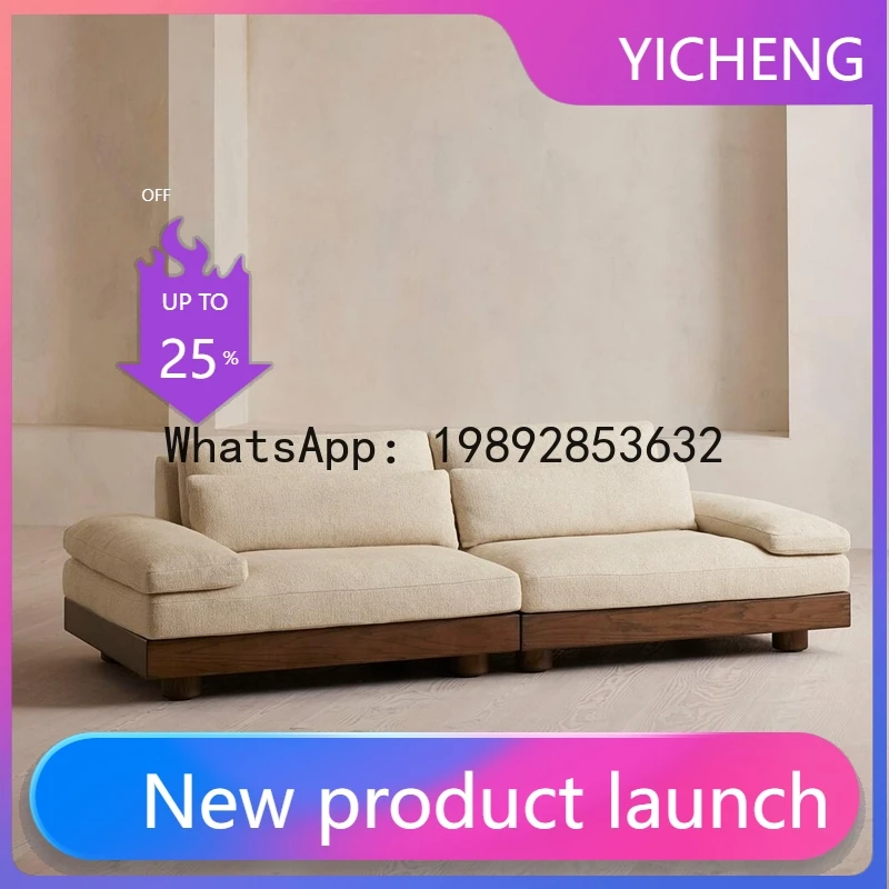 Hys used solid wood living room three-seater sofa - minimalist modern natural wood style - perfect for b&bs - corner sectional