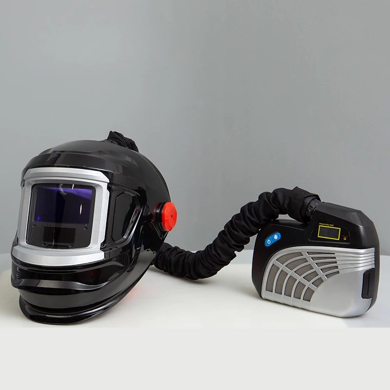 PP Grinding Flip Up Respirator Solar Auto Darkening Welding Helmet for Powered Air Purifying