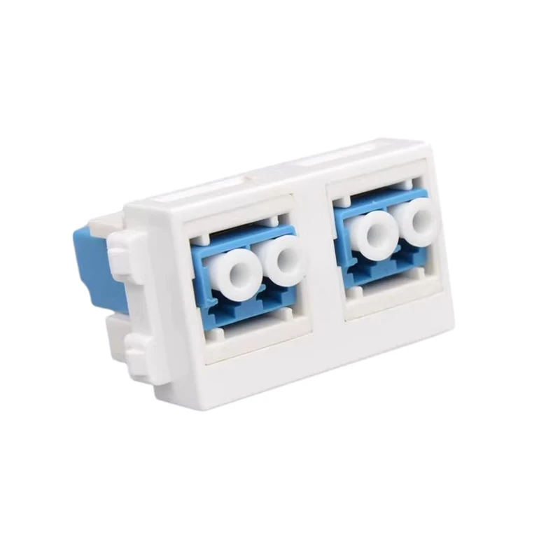 LC Dual LC Fibra Óptica Acoplador Adaptador, Jack Slot Module, LC, 2 Portas, Duplex, Keystone, 23x36mm, Cabo de Rede