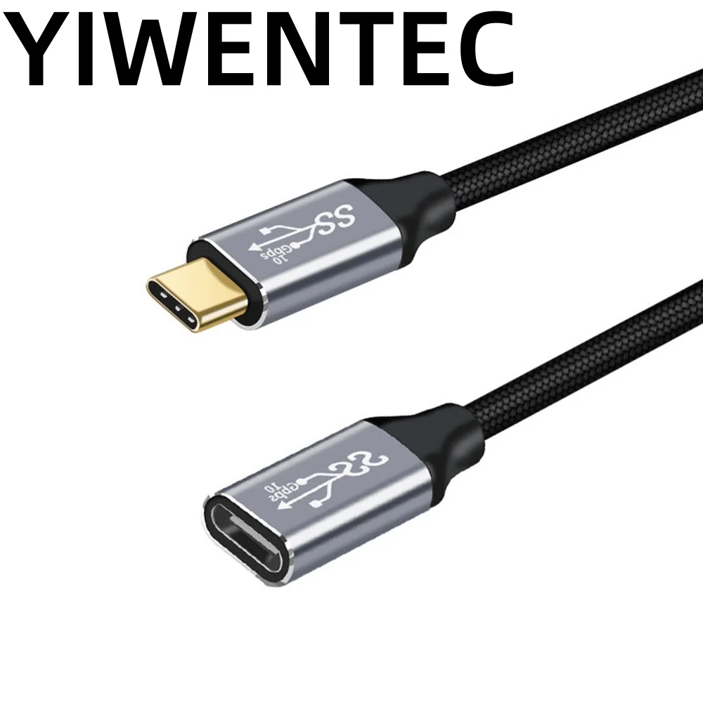 YIWENTEC-adaptador de Cable de corriente USB C Gen2, conector macho hembra, chip de transmisión EMARK, soporte de 10 Gb/s, 100W, 4K/60Hz