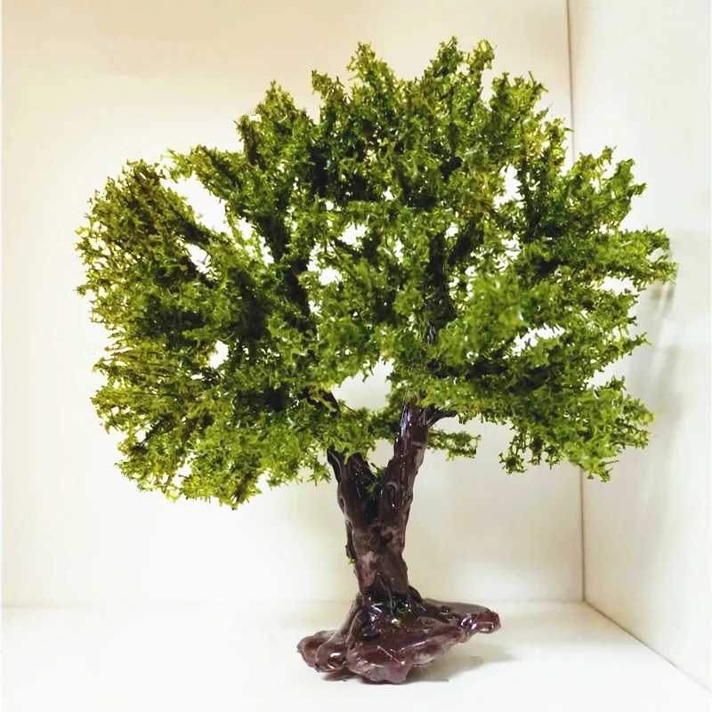 20cm-25cm Road model trees green big banyan tree model train DIY micro-landscape scene model materials for hobbyists