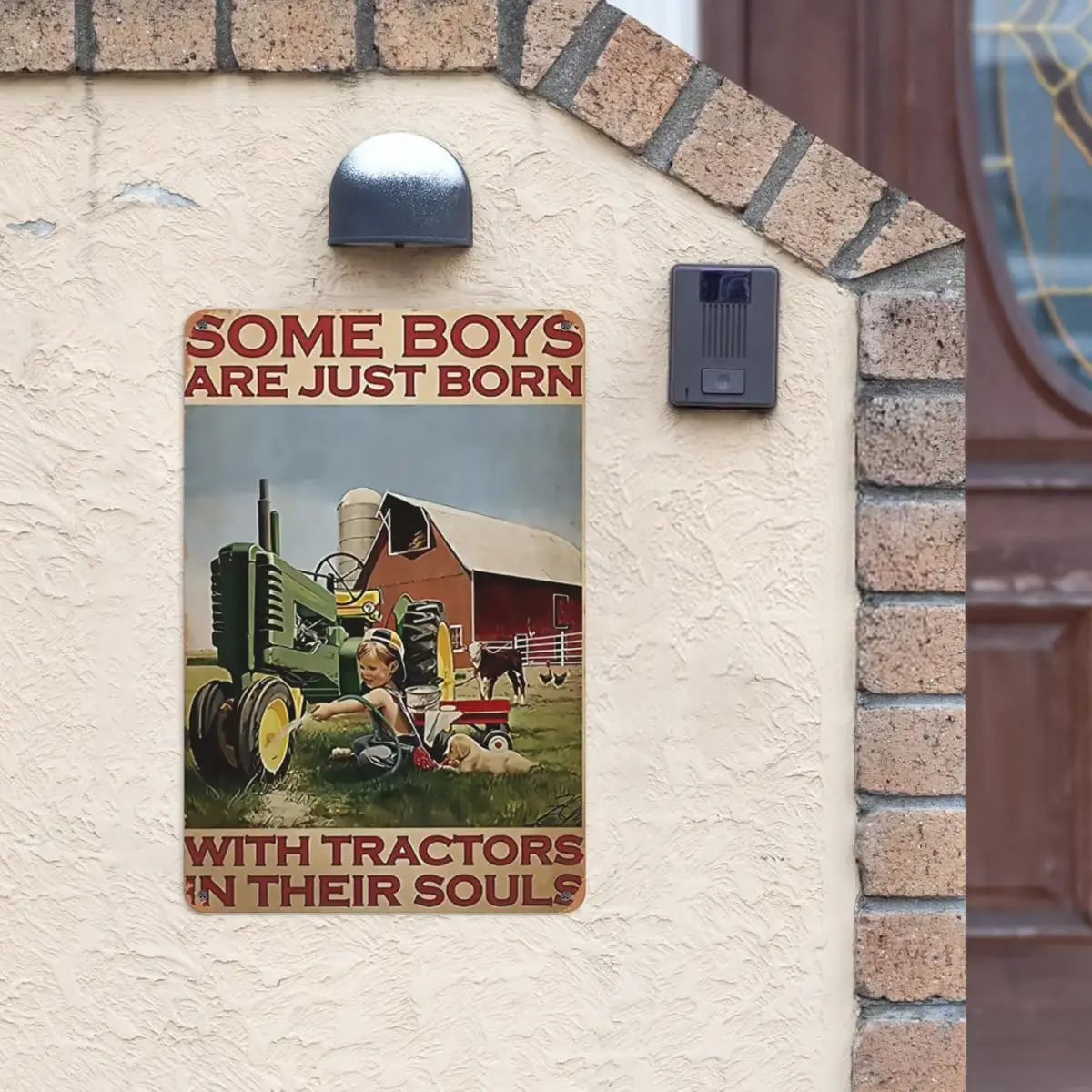 Ranch Boy Tractor Poster Metal Tin Sign, Some Boys Have Tractors When They were Born, Chic Retro Art Garage Pub Man Cave Club No