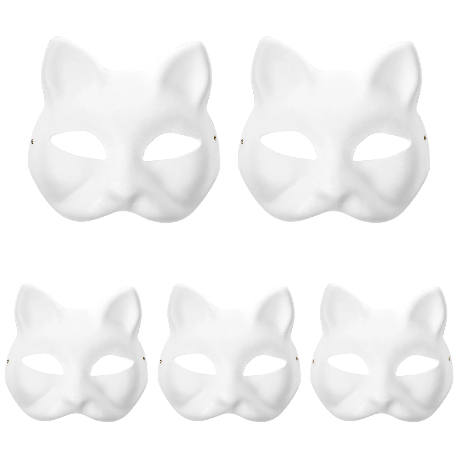 5 Pcs Mask Skull Venetian Cat White Masks Halloween for Adults Masquerade Couple Paper Facial