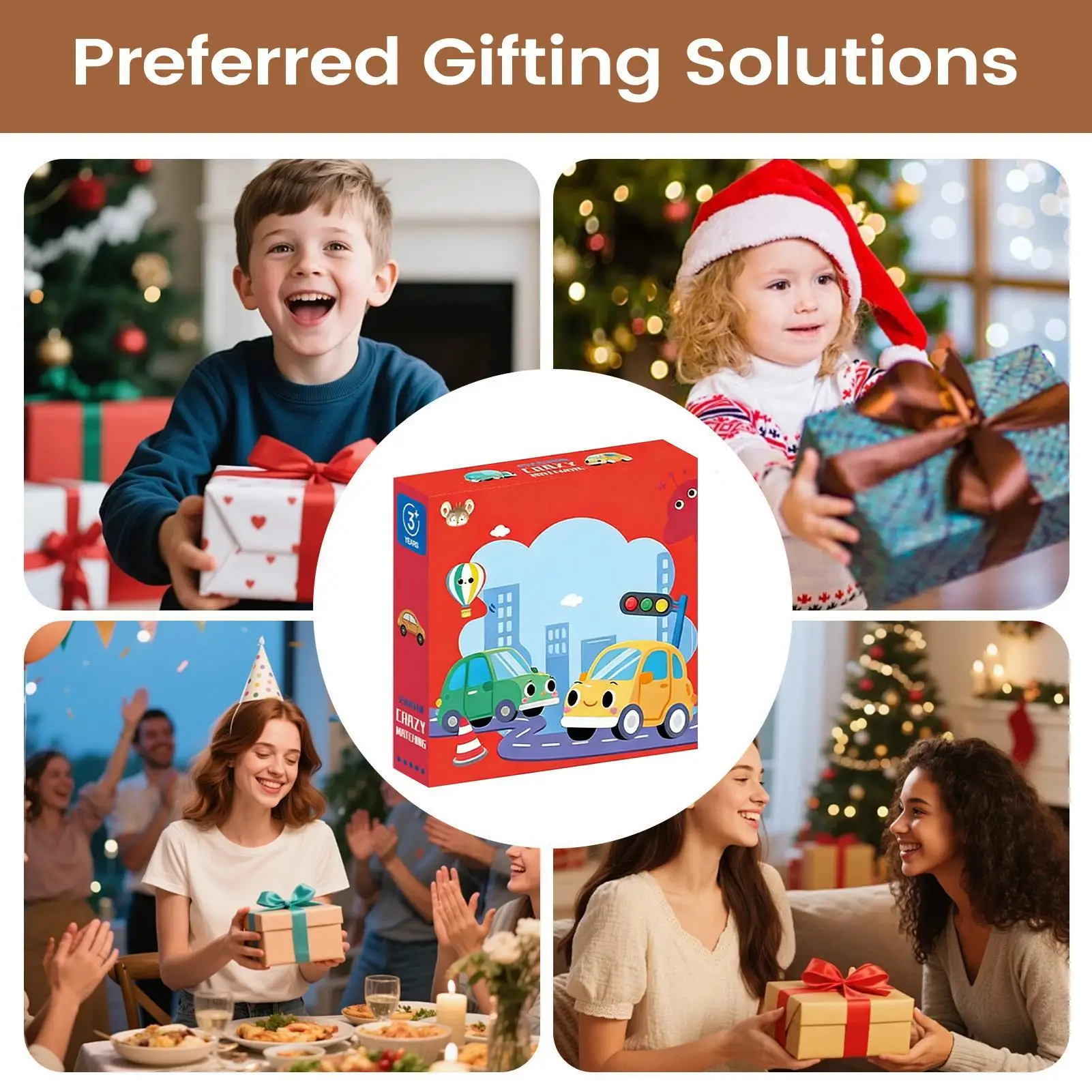 Kids Memory Matching Cards Game Early Learning Toy for Boys Girls Home Family Night Holiday Gatherings Party Travel