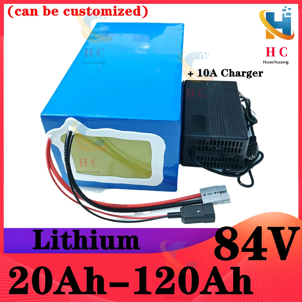 

84v 50Ah 30Ah 100Ah 60Ah 80Ah lithium ion battery for 4000W 5000w inverter motorcycle golf cart + 10A charger