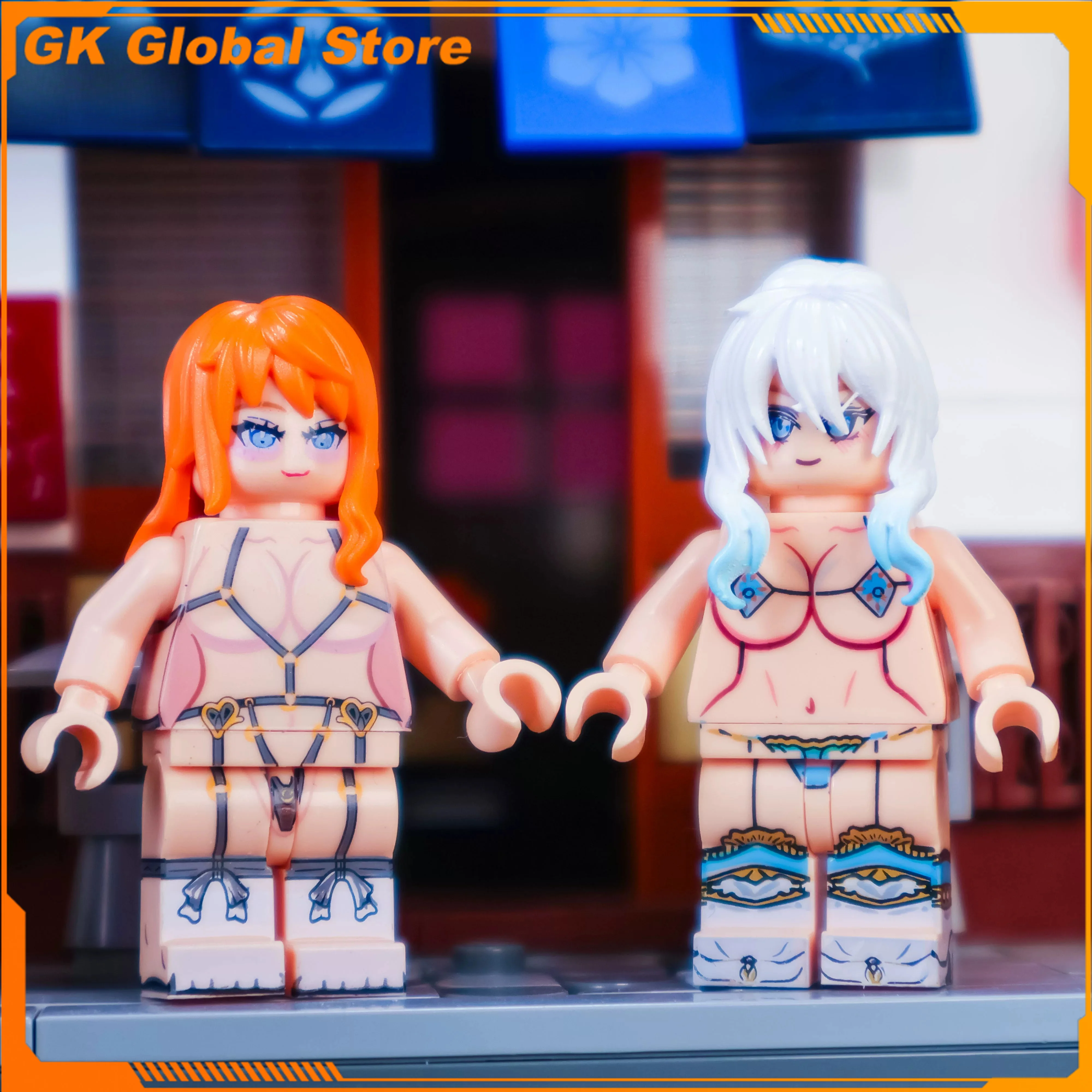 4cm Neue Anime-Figur PVC-Modell Sexy Schönes Mädchen Zusammenbaubare Bausteine Desktop-Dekoration Ornamente Geschenke Spielzeuge
