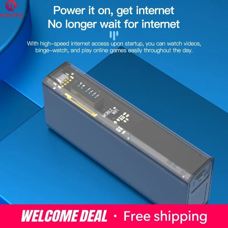 NUOYING M27 Tragbarer MiFi 4G LTE Router Multifunktionaler Kabelloser WLAN-Hotspot mit Integrierter Powerbank Universeller SIM-Kartensteckplatz