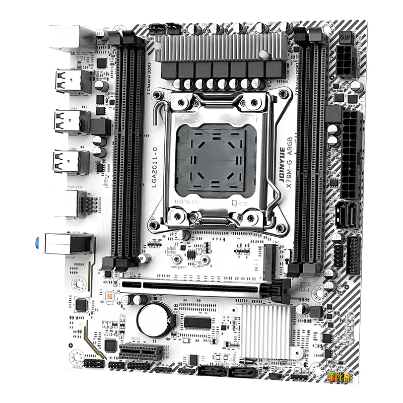 اللوحة الأم JGINYUE X79 LGA 2011 M-ATX تدعم Xeon E5 2667V2 2690V2 2695V2 2696V2 CPU DDR3 الذاكرة placa mae x79 ARGB TMP
