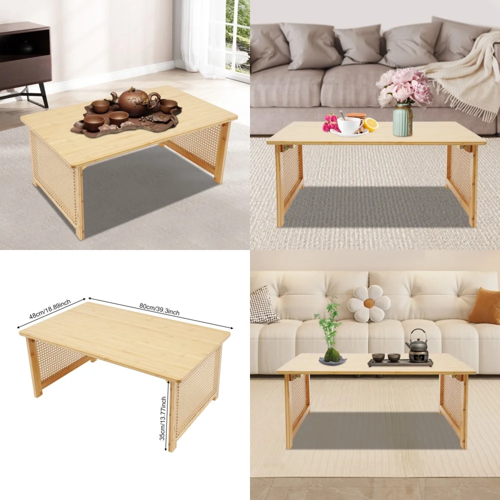 Столы для кафе, складной прямоугольный журнальный столик, имитация ротанга, бамбука, отдельно стоящий современный дизайн для патио, сада, жизни