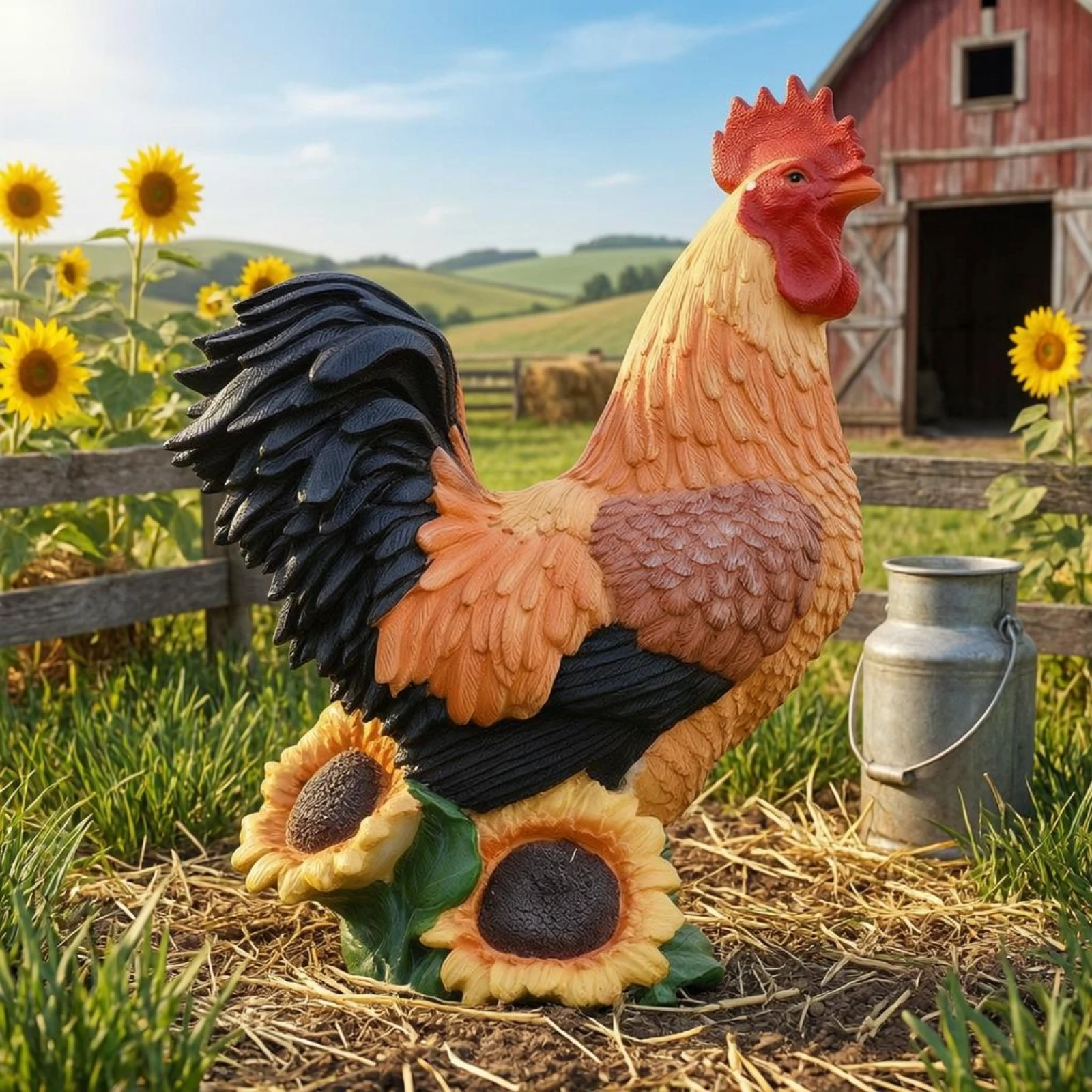 Solar Chicken Garden Sculpture - Outdoor Lighting Decor Ideas 评论和价格
