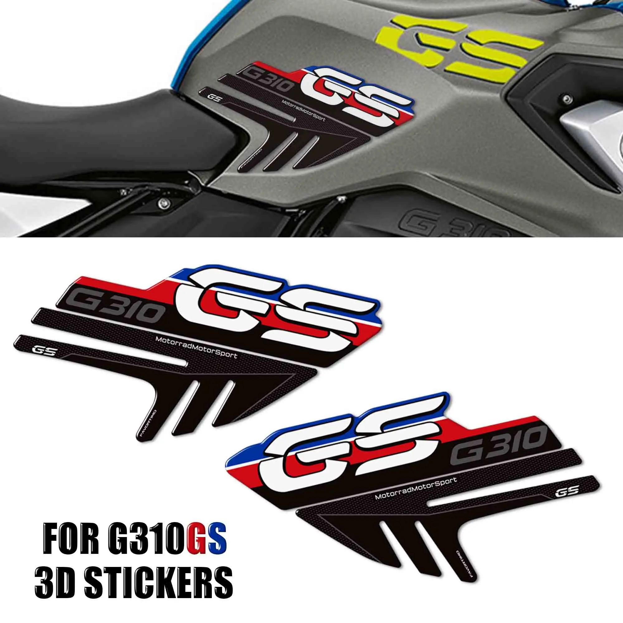 

G 310 GS G310GS G310 Fit BMW Adventure ADV Bike Tank Pad Gas Fuel Oil Knee 3D Adhesive Stickers Decals Protection 2017-2025