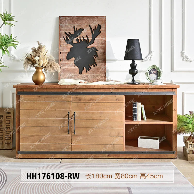XX floor-to-ceiling solid wood sliding door drawer storage chest cabinet household living room wall locker