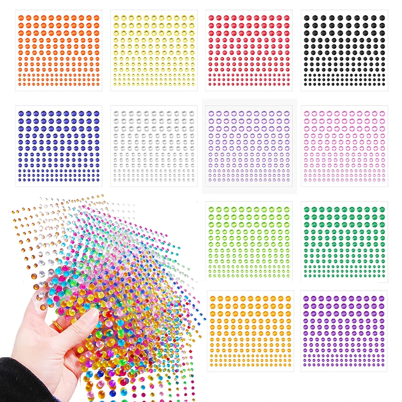 165Pcs/Sheet Face Jewelry Decoration Rhinestone Crystal Kids Toy DIY Diamond Stickers Eye Makeup Self-adhesive Nail view 2