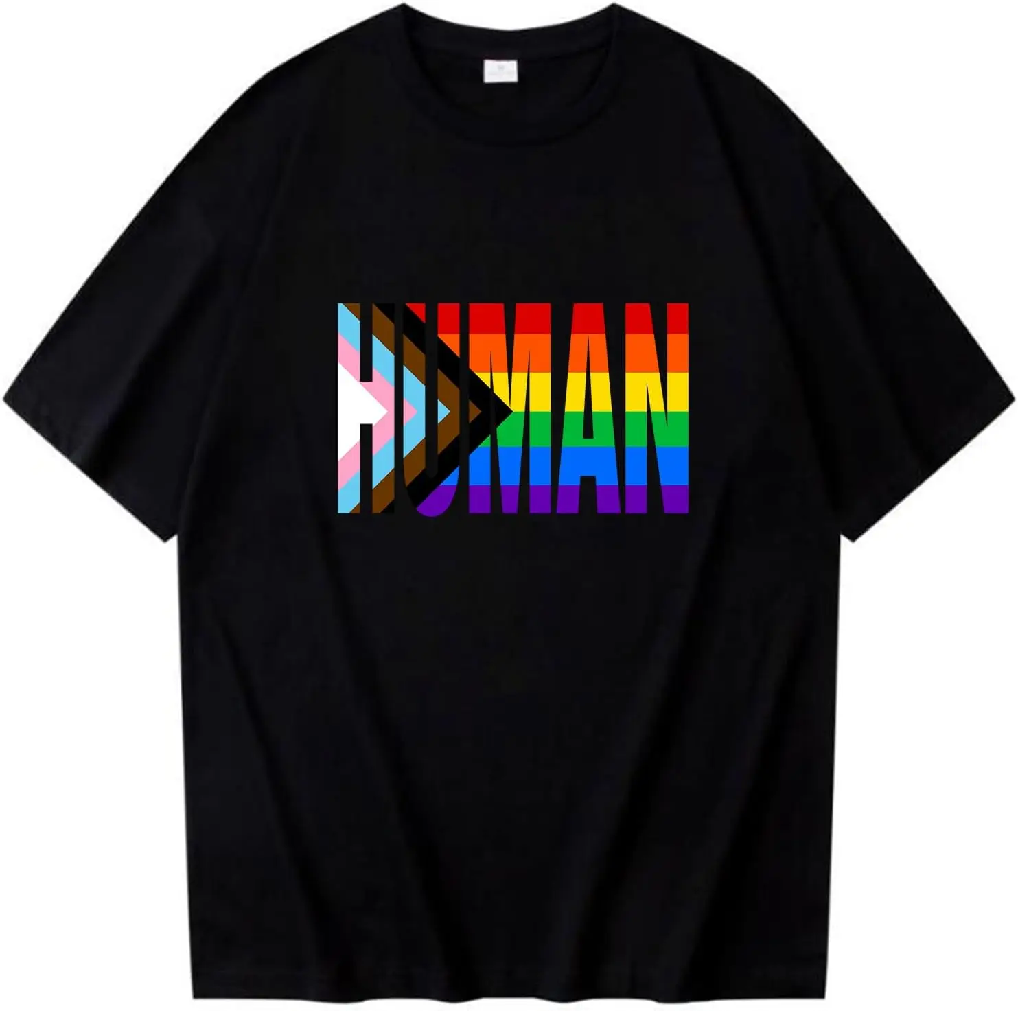 LGBTQ Human Ally Shirt Pride Month Rainbow Flag T-Shirt New Fashion Top Tees