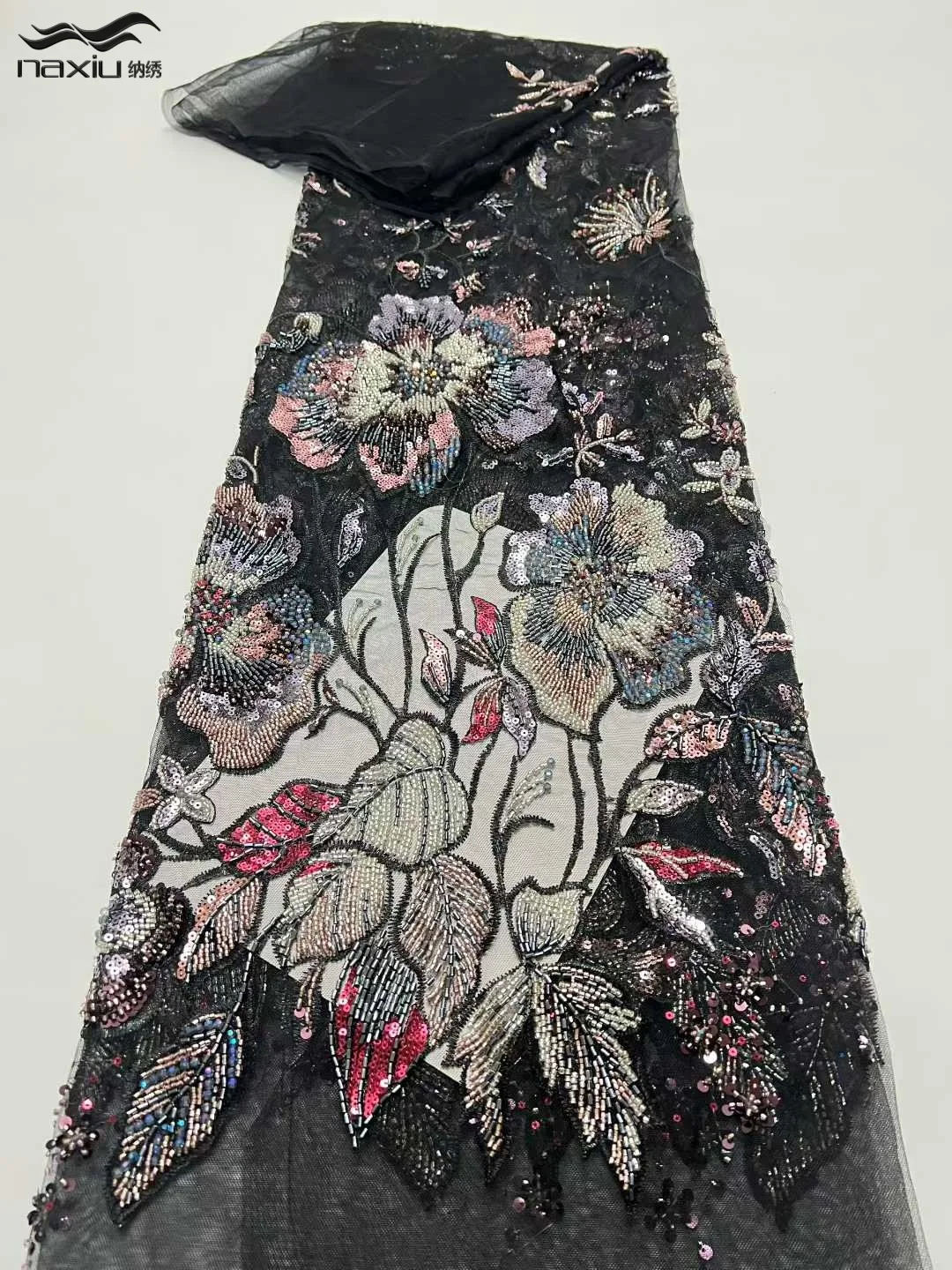 

Высококачественная африканская кружевная ткань с пайетками и бисером Madison, 5 ярдов, 2026, для свадебных платьев, нигерийская вышивка, французский тюль