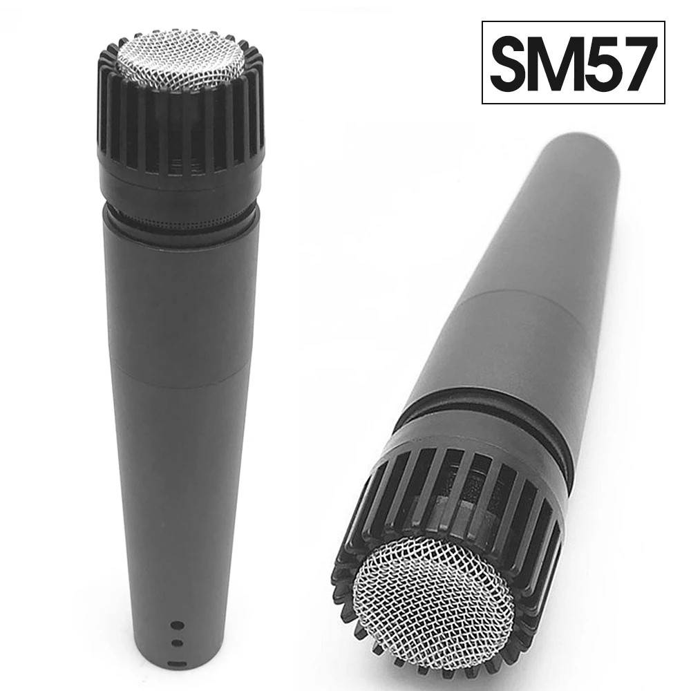 SM57 Mini Microphone Stereo Studio Mic KTV Karaoke Wired Handheld Mic Universal for Cell Phone PC Voice Recording