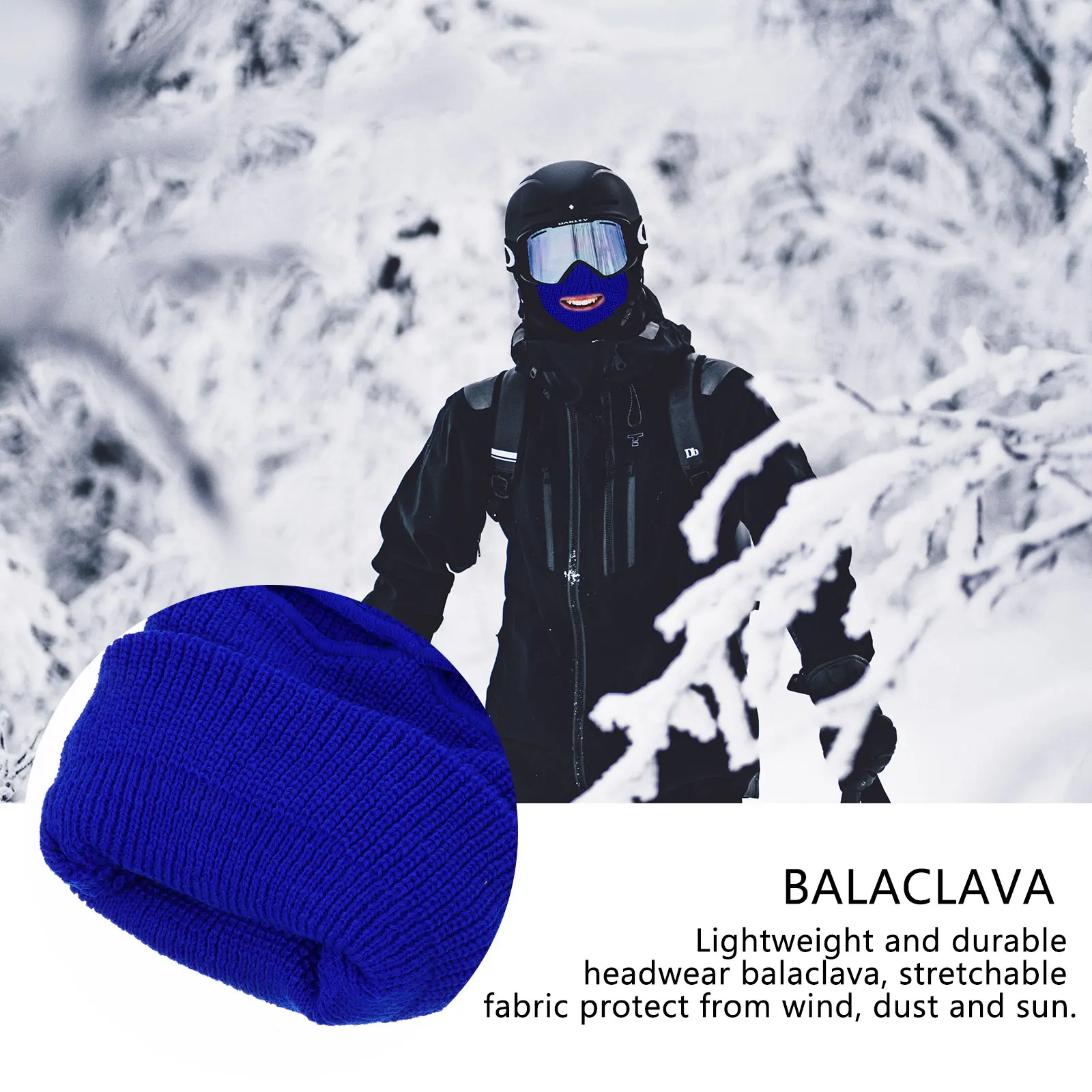 

Warm Knitted Hat Cycling Balaclava 3 Holes Neck Cover Neck Gaiter Windproof Riding Cap Outdoor
