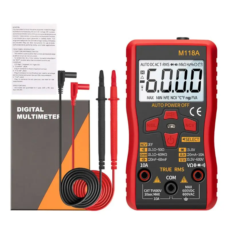 

Digital Multimeter TRMS 6000 Counts Meter Ohmmeter Auto-Ranging Tester