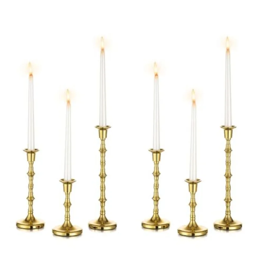 

Brass Candlestick Holders Vintage: Tall Gold Taper Candle Holder Antique Candle Stick Holders for Christmas Wedding Centerpieve