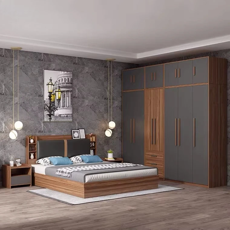 ⅹ-Modern Design Bedroom Furniture Wooden King Queen Double Size Bedroom Beds&