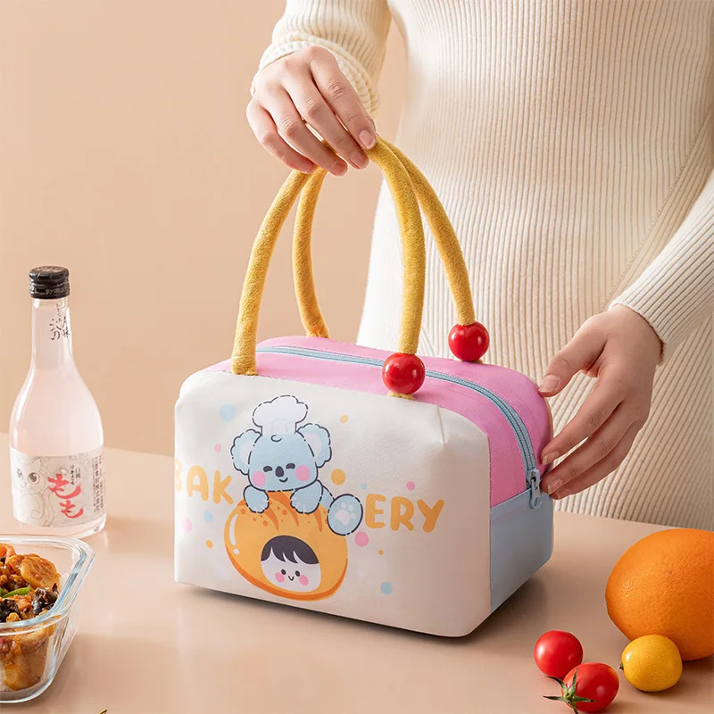 

Забавная сумка-бенто с фруктами, утолщенная сумка-бокс для обеда большой емкости, портативная изолированная сумка для обеда, сохраняющая свежесть, милый ручной пакет со льдом