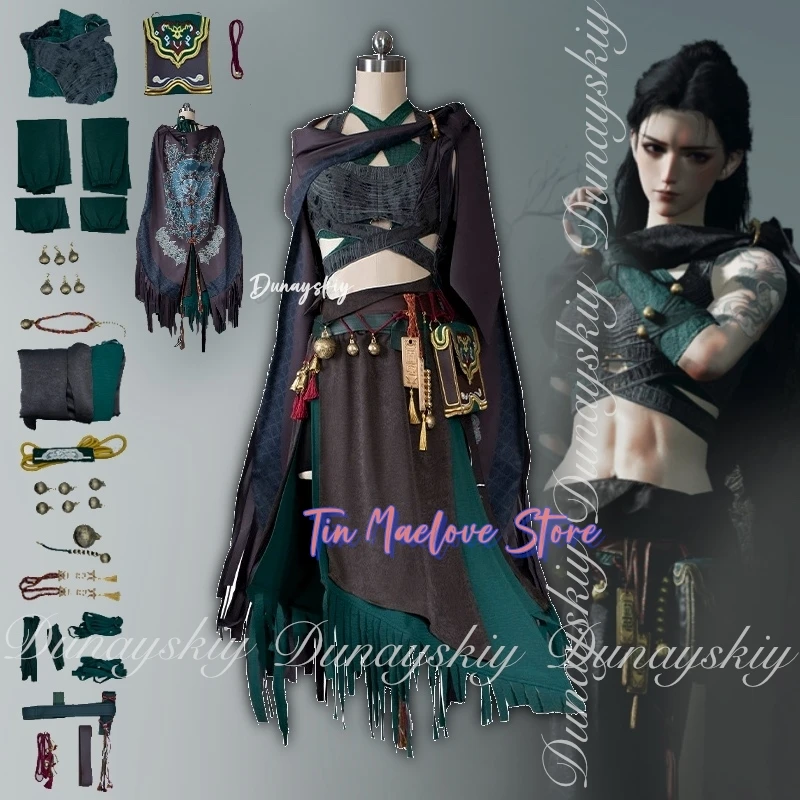 where-winds-meet-gioco-the-nine-creeds-versione-femminile-del-giovane-maestro-con-cosplay-uniforme-scolastica-black-green-sect-レ-abito-completo