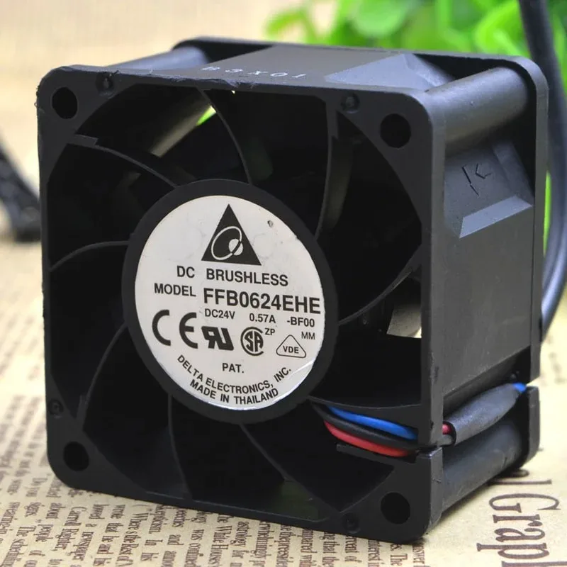 New Cooling Fan for Delta FFB0624EHE 24V 0.57A 6CM 6038 Speed Measurement Double Ball Fan 60*60*38mm