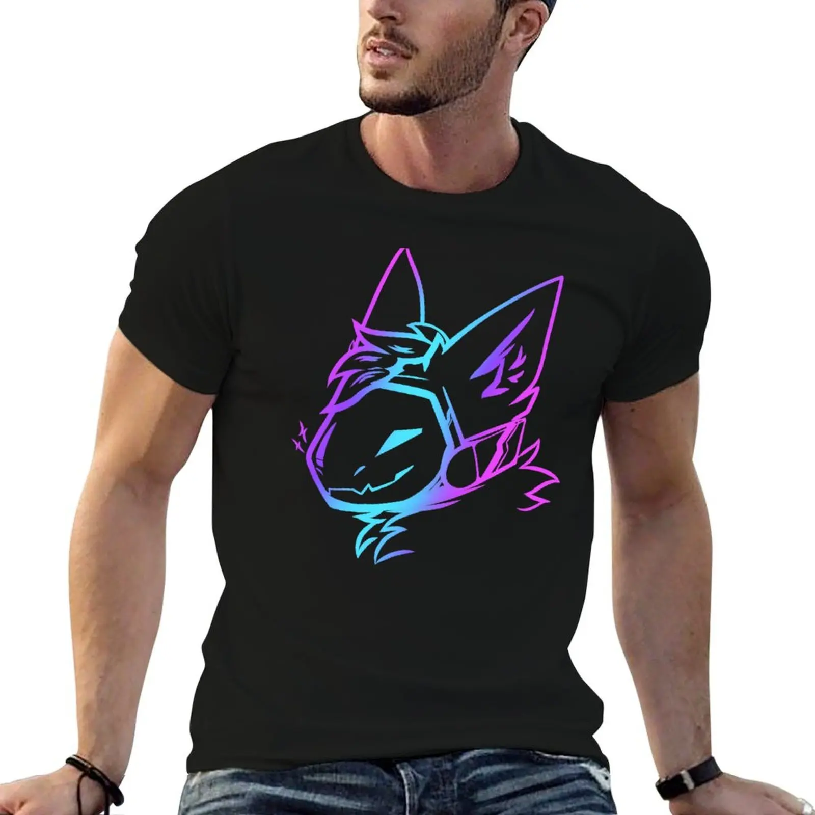 

Groovy Protogen bust lineart T-Shirt cotton t shirt man man t shirts cotton T-Shirt