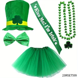 St. Patrick's Day hats, ties, skirts, various outfits suitable for Mardi Gras party role-playing supplies