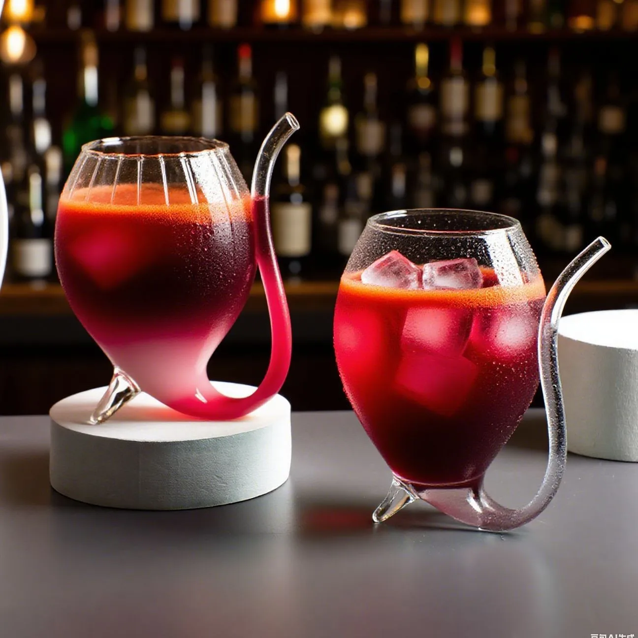Creative Vampire Straw Cups, Long Mouth Crystal Glass Cup, Bar Accessories, High Beauty Cocktail Glass, Octopus Wine Glasses