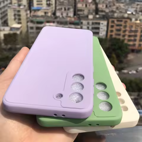 Original Square Silicone Case For Samsung Galaxy S24 S23 S22 S21 S20 Note 20 Ultra S20 FE S10 S9 Plus A51 A71 Soft Cover