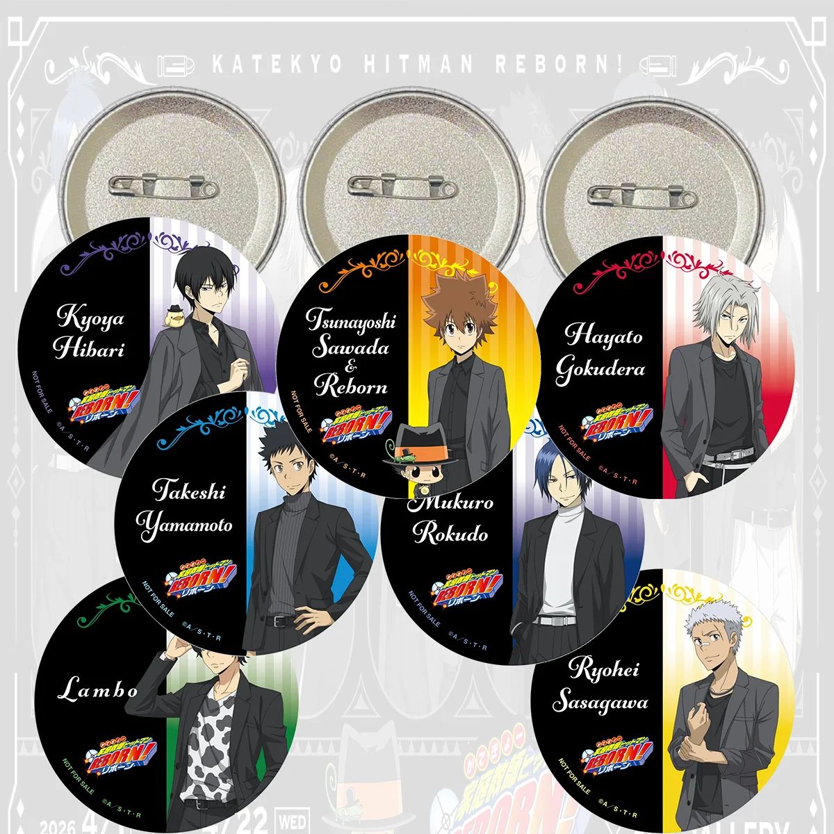 

Katekyo Hitman REBORN! 6cm Tinplate Badge Vongola Family 2026 New Ver Anime Button Pin Backpack Decor Gift keychain