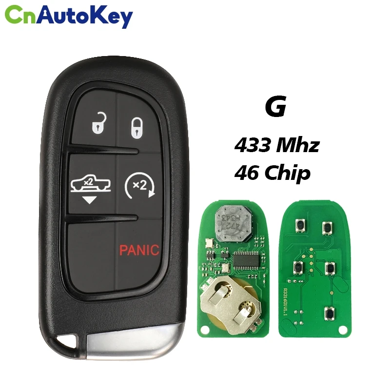 CN087059 FCC GQ4-54T 46 Chip 433Mhz Remote Pickup Car Key For Dodge Ram 1500 2500 3500 2014-2018 Keyless 2/3/4/5 Button No Logo