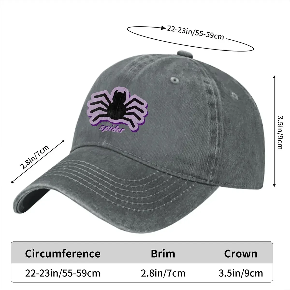 Washed Men's Baseball Cap Classic Trucker Snapback Caps Dad Hat Scary Spider Animal Golf Hats