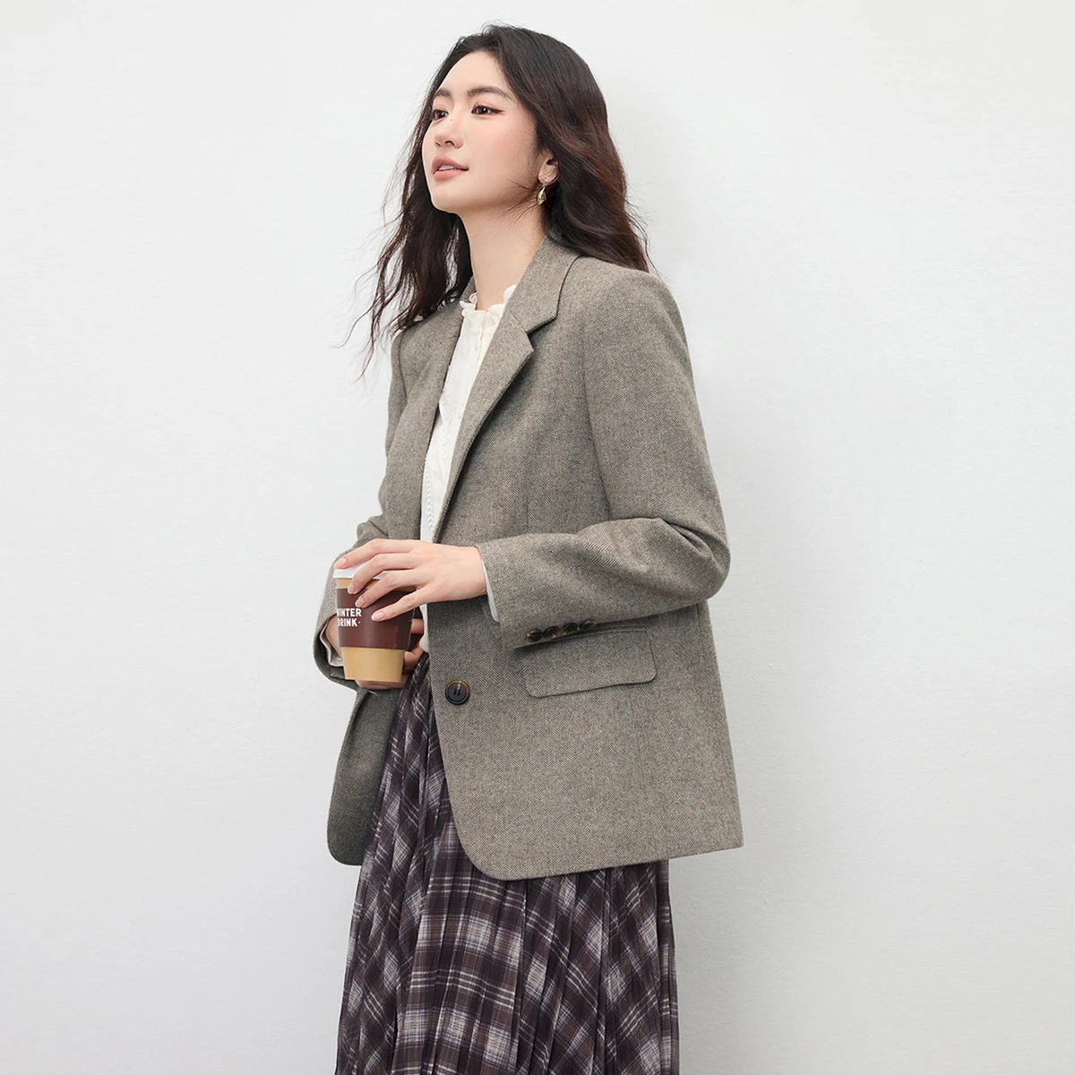 SENTUBILA Women's Blazer Jacket 2026 Autumn Contrast Detachable Belt Office Ladies Commuter Fashion Elegant Outerwear 154XA3830